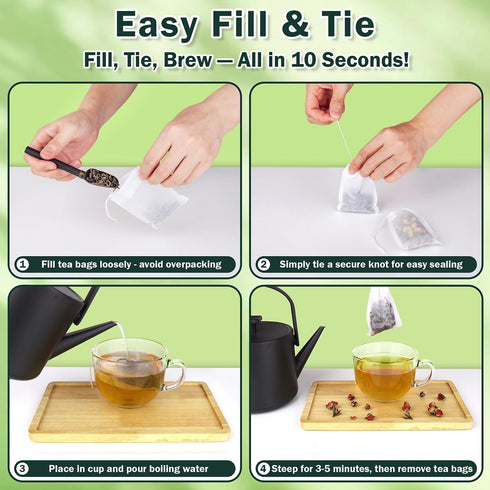 POSTANTIN 200Pcs (3.54x2.75 Inch) Disposable Tea Bags for Loose Leaf Tea, Empty Tea Filter Bags for Cooking, Infuser