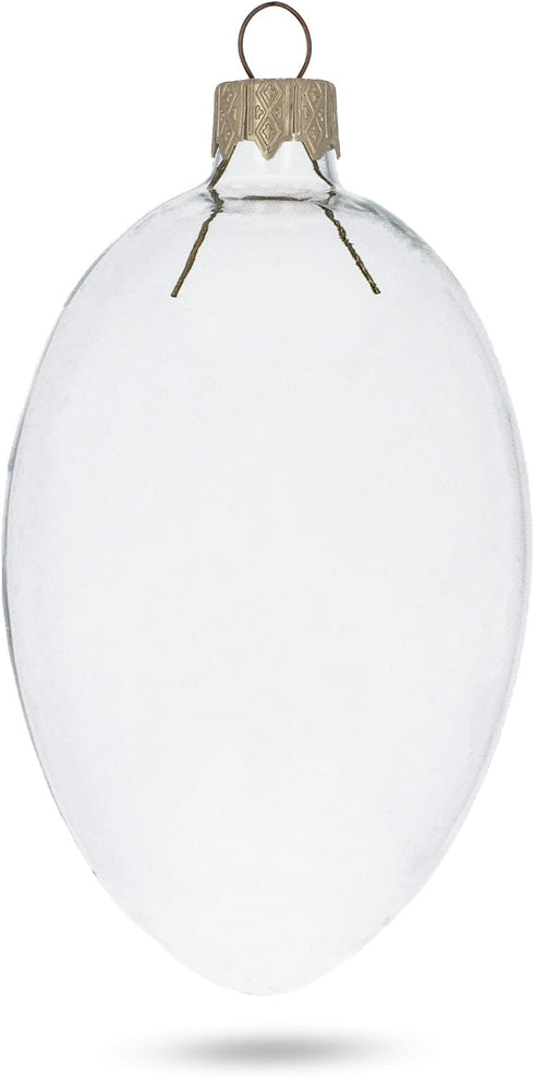 Set of 6 Clear Glass Egg Ornaments DIY Craft - 4 Inches