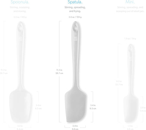DI ORO Silicone Spatula - 600°F Heat-Resistant Rubber Kitchen Utensil for Baking, Scraping, Mixing - BPA Free,