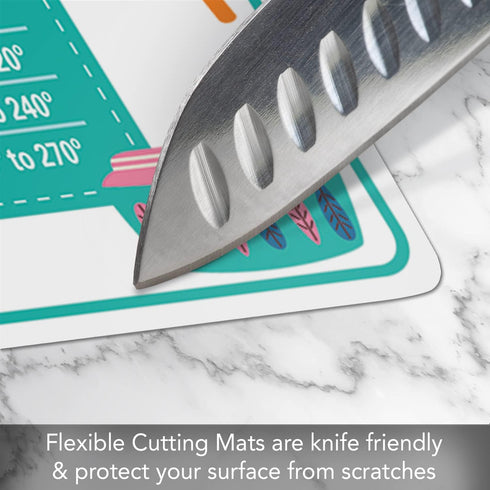 Cut N' Funnel Quick Conversion Measurement Chart on Flexible Cutting Board Mat, BPA Free, Made in the USA