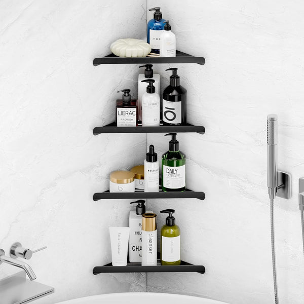 Fikoksol Shower Caddy, 4 Pack Bathroom Corner Shelf, Triangle Shelf Storage for