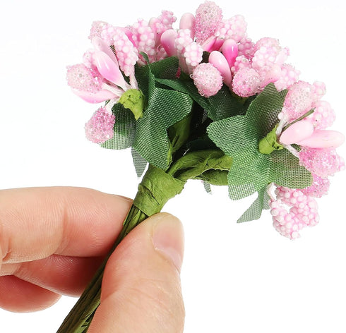 144Pcs PATIKIL Mini Artificial Pip Berry Picks Bunch, Fruit Flower Stamens for Craft DIY Wreaths Wedding Floral
