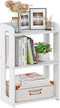 HAYOFAMY 3 Tier End Table Nightstand White, Small Bookshelf with Open Shelf,