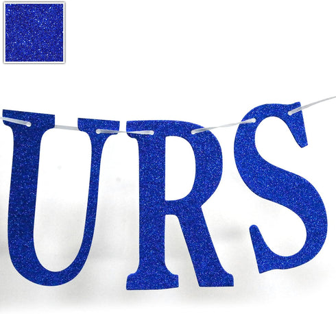 Ofishally Ours Fishing Adoption Banner, Themed Family Party Decor, Welcome Home Blue Glitter