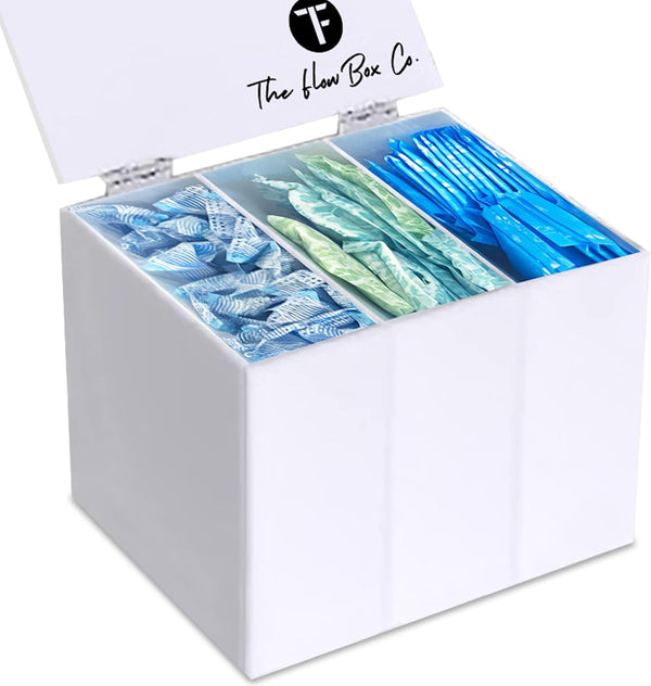 The Flow Box Co. The Flow Box Tampon and Sanitary Pad Organizer - Bathroom Organizer with