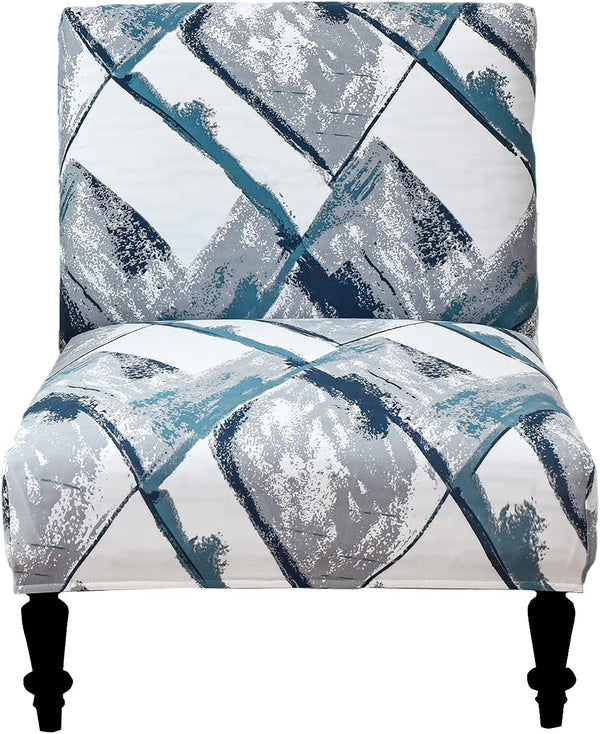 HAOYONG Armless Accent Chair Cover, Stretch Chair Slipcover Printed Slipper Chair Covers