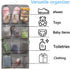 Dual Sided Hanging Shoe Organizer for Closet with Rotating Hanger Hanging Shoe Rack Holder with 24 Large Pockets (Grey-Mesh Pockets) by ANZORG