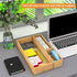 Bathroom Vanity Tray Organizer - Bamboo, Small Wood Tray for Bathroom Counter, Rectangular Toilet Paper Storage, 15" x