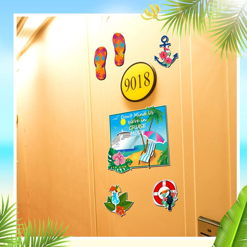 6 Pcs Large Cruise Door Decorations, Magnetic Anchor Cruise Ship Decor for Carnival Stateroom Door