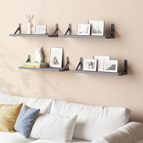16.5 Inch (Set 6 YGEOMER Floating Shelves for Wall, Farmhouse Wall Shelves for Bedroom, Bathroom Storage, Living Room