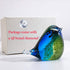 Qf Glass Bird Handmade Blown Glass Figurine, Decorative Ornaments for Home, Blue and Green Paper Weight