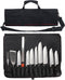 Tosnail Black Chef Knife Case Roll Bag with 21 Slots & 1 Large Zipper Pocket, Easy Carry Handle and Shoulder Strap