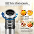 COMFEE' Immersion Hand Blender – Brushed Stainless Steel, 500 Watts, with Beaker, Chopper, Whisk for Smoothies and
