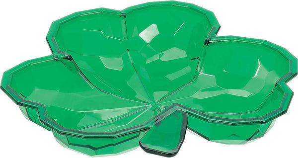 Amscan Green St. Patrick's Day Plastic Shamrock Small Bowl - 8.5" x 8.5" (1 Count) - Perfect for Irish Themed Parties & Festive Celebrations by Amscan