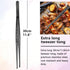 Precision Tweezers - 11.8''/30cm Stainless Steel Tongs for Bartender, Mixologists Clipping Food (NZ01-B, Black)