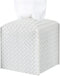 Tissue Box Cover, PU Leather Square Tissue Holder, Facial Paper Organizer for Bathroom Vanity Countertop, Misty Gray