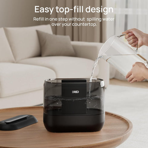 4L 36H 28 Dreo Humidifiers for Bedroom, Top Fill for Large Room, Runtime, dB Quiet Supersized Cool Mist Air Humidifier