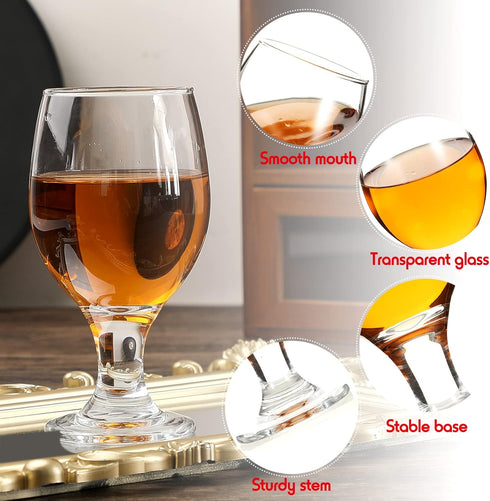 Set 12 13.5 oz Stemmed Patelai of Water Goblet, Clear Drinking Glasses Bulk Dishwasher Safe, Water Glass for Juice Wine