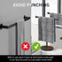 Hand Towel Holder Stand, Matte Black T-Shape Free Standing Holder for Bathroom, Heavy Base, 15” Height Wood Countertop