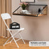 Set 1, Commercial 350 lb (1, VINGLI White Plastic Folding Chairs, of Heavy-Duty Seats with Steel Frame, Capacity