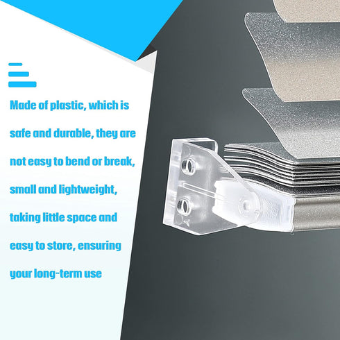 12 Pieces 1 Inch Hold Down Brackets, Clear Plastic Hooks for 1 Inch Mini Horizontal Blinds, Shades, Windows, Doors