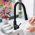 Countertop 2 MyGift Modern White Resin Sponge Holder for Kitchen Sink, Dish Sponge Holder with Compartments and Marble