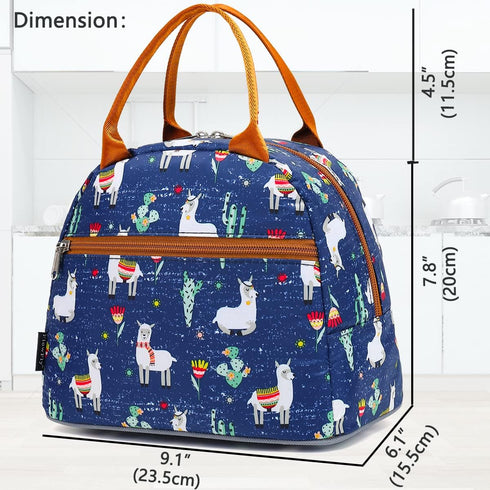 FlowFly Insulated Lunch Cooler Bag - Tote Bag Organizer for Women/Men, Alpaca