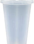 Generic 24 oz Reusable Glittered Translucent Cold Cup, 4 Pack with Straw and Lid