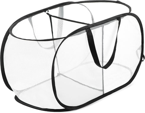 Popup and Collapsible Foldable Laundry Basket - Durable Mesh Material, Easy Carry Handles, Great Hamper for College