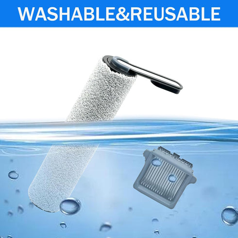 Brush Rollers and Filters Replacement for Tineco iFLOOR 5 Breeze Complete Vacuum Cleaner, 2 Brush Rollers + 2 Filters