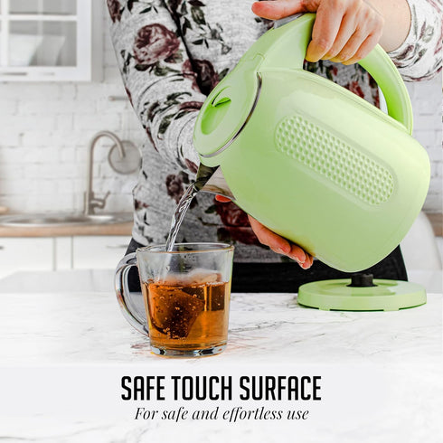 OVENTE Portable Electric Kettle, 1.7 Liter Stainless Steel Instant Hot Water Boiler Heater, 1100W Fast Boiling with