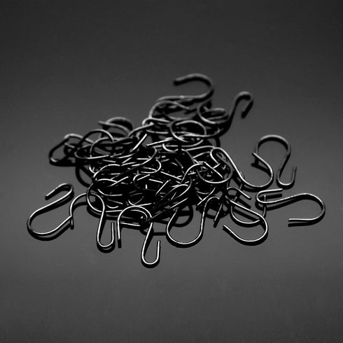 50PCS Mini S Shaped Hooks, 1 Inch Black Ornament Storage Hooks for Hanging Jewelry, Small Kitchenware, Potted Plants