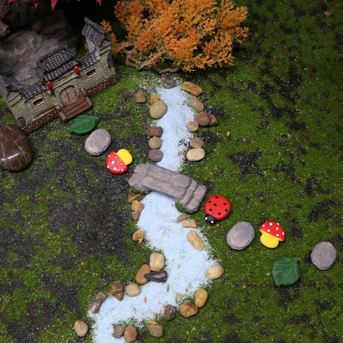 Yardwe Miniature Garden Bridge Statue Set, Micro Landscape Decorations, Stepping Stone DIY Mini Resin Bridge, Bonsai