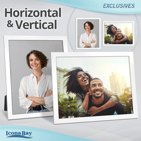 Icona Bay 11x14 White Picture Frame, Sturdy Wood Composite, Sleek Design, Wall Mount Only, Exclusives Collection