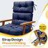 MAGIC ELEPHANT High Back Chair Cushion, Indoor Outdoor Memory Foam Chair Cushion with Ties for Adirondack and Rocking