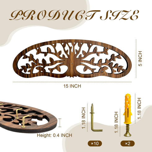 MOASIOP 11 Herb Drying Rack - Wall Mounted Tree Design Holds Bouquets, Space Saving Kitchen Herb & Flower Dryer, Rustic