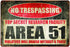 Bayyon Vintage Metal Tin Sign - Area 51 No Trespassing - 7.8 x 11.8 inches, Brown/Silver