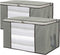 2 Pack Foldable Large Storage Bags, 28 x 20 x 12 inch for Comforter Quilt Blanket Clothes with Clear Window & Handles