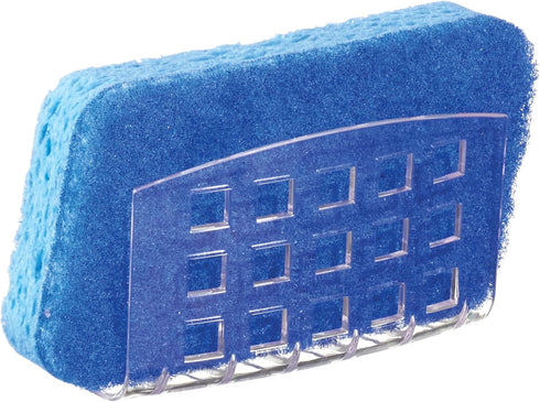 Kitchen Sink Suction Holder for Sponges, Scrubbers, Soap, iDesign Sinkworks, Clear Large