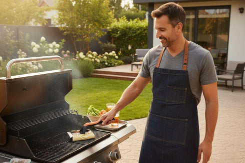 Set 1 2 1 Proud Grill Q-Swiper XL Steam-Clean BBQ Grill Cleaner - Bristle & Wire-Free Brush with Scraper, Kevlar Steam