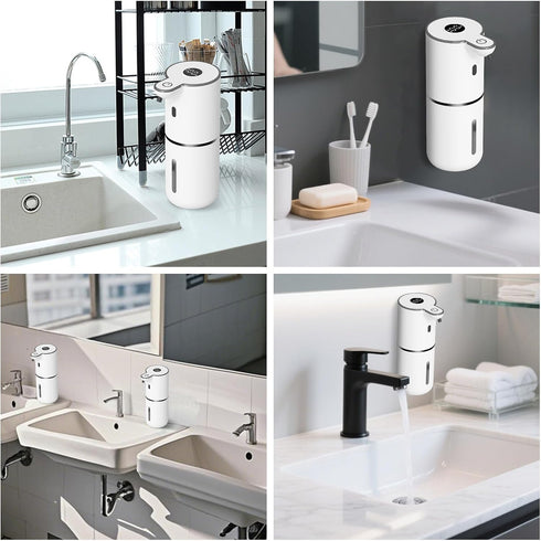 6-Level 12.8oz/380mL OHIFAST Automatic Liquid Soap Dispenser Touchless, USB Rechargeable Smart Hand Soap Dispenser