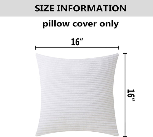 16x16 Set 2 40x40 cm, 16 16 Inch, Home Brilliant White Throw Pillow Covers of Accent Decorative Pillow Covers Nursing