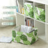 Storage Cubes - 4 Pack Storage Bins for Organizing Toys and Clothes, White and Green with Rope Handles