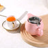 Small Ceramic Teapot with Stainless Steel Infuser - Heat Resistant Pink Tea Pot for Loose & Blooming Tea, 350ml