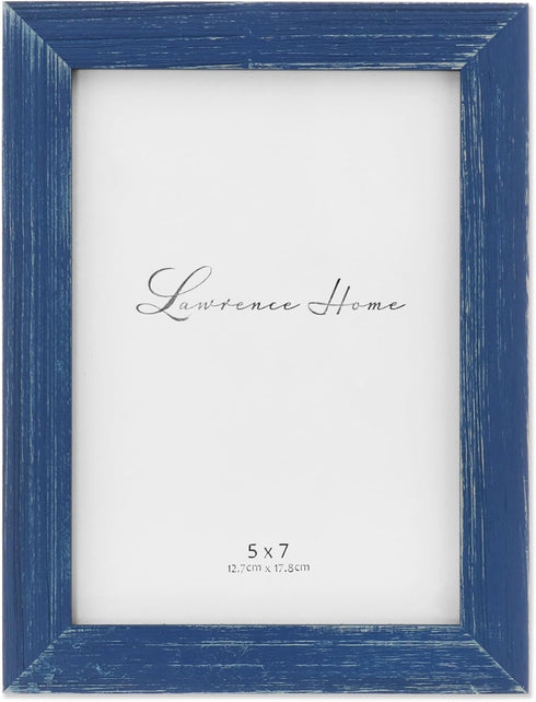 Lawrence Frames 745757 Weathered Woods Picture Frame, 5x7 Charlotte Navy Blue