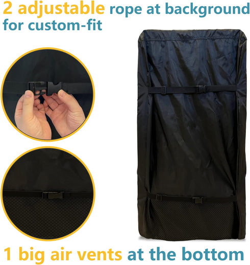Bitubi Upright Freezers Cover, Outdoor Refrigerator Cover, Waterproof, Dustproof, Sun-Proof, 24" W x 29" D x 61" H