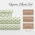 Linen Market Double-Brushed Microfiber Queen Sheet Set - 4 Piece, Oeko-TEX Certified, Puffed Chevron Sage