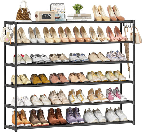 LUKYTOWER Extra Long Shoe Rack 6 Tier 39Pairs, Shoe Storage Organizer with