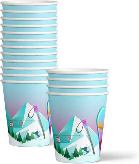 Skiing Birthday Party Supplies Set - Plates, Napkins, Cups Tableware Kit for 16