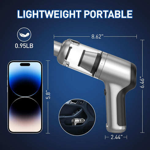 AHNR Cordless Handheld Car Vacuum Cleaner with Brushless Motor, 20000PA High Power & Air Duster, Mini Portable Vacuum